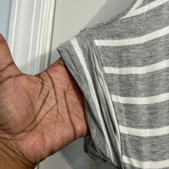 Zenana Gray and White Striped Romper Size small - Picture 5 of 6